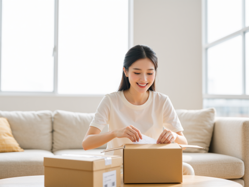 Customer experience with unboxing premium products, happy customer interaction